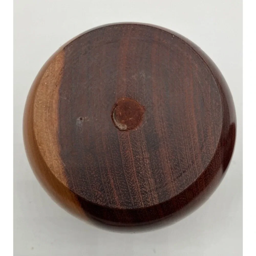 Inlaid Teak Wood Honey or‎ Jam Pot Pear Shaped Handcrafted 7